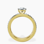 14kt Yellow Gold Adele Side Stone Lab Diamond Ring side right image one