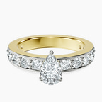 14kt Yellow Gold Adele Side Stone Lab Diamond Ring front image