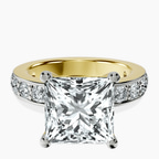 14kt Yellow Gold Adele Side Stone Lab Diamond Ring front image