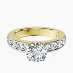 10kt Yellow Gold Adele Side Stone Lab Diamond Ring front image