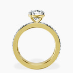 14ct Yellow Gold Adele Side Stone Lab Diamond Ring side right image one