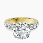10kt Yellow Gold Adele Side Stone Lab Diamond Ring front image