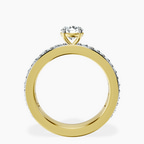 14kt Yellow Gold Adele Side Stone Lab Diamond Ring side right image one