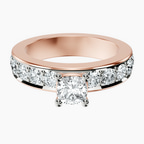 18kt Rose Gold Alfreda Half Eternity Lab Diamond Ring front image