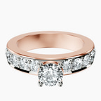 18kt Rose Gold Alfreda Half Eternity Lab Diamond Ring front image