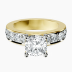 9ct Yellow Gold Alfreda Half Eternity Lab Diamond Ring front image