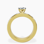 10kt Yellow Gold Alfreda Half Eternity Lab Diamond Ring side right image one