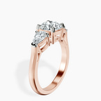 14kt Rose Gold Della Three stone Side Pear Lab Diamond Ring standing product image one