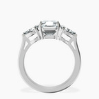 Platinum Winnie Harlow Three stone Side Pear Lab Diamond Ring side right image one