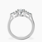 2.81 ct. pear Della Side Pear Ring in platinum side right image one
