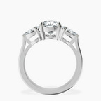 14kt White Gold Della Three stone Side Pear Lab Diamond Ring side right image one