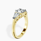 14kt Yellow Gold Winnie Harlow Three stone Side Pear Lab Diamond Ring standing product image one