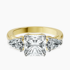 14kt Yellow Gold Winnie Harlow Three stone Side Pear Lab Diamond Ring front image