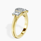 2.06 ct. oval Lauren Side Emerald Ring in 14kt yellow gold standing product image one