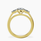 2.06 ct. oval Lauren Side Emerald Ring in 14kt yellow gold side right image one