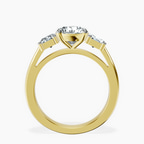 2.82 ct. round Lauren Side Emerald Ring in 14kt yellow gold side right image one