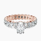 18kt Rose Gold Celeste Side Oval Lab Diamond Eternity Ring front image