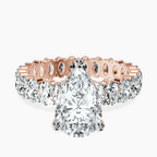 14ct Rose Gold Celeste Side Oval Lab Diamond Eternity Ring front image