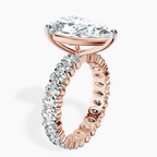 18kt Rose Gold Celeste Side Oval Lab Diamond Eternity Ring standing product image one