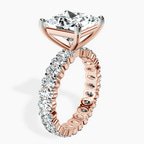 18kt Rose Gold Celeste Side Oval Lab Diamond Eternity Ring standing product image one