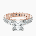 14ct Rose Gold Celeste Side Oval Lab Diamond Eternity Ring front image