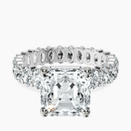 14kt White Gold Celeste Side Oval Lab Diamond Eternity Ring front image