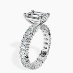 2.91 ct. emerald Celeste Side Oval Ring in platinum standing product image one