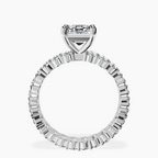 2.91 ct. emerald Celeste Side Oval Ring in platinum side right image one