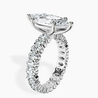 14kt White Gold Celeste Side Oval Lab Diamond Eternity Ring standing product image one