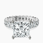 14kt White Gold Celeste Side Oval Lab Diamond Eternity Ring front image