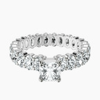 18kt White Gold Celeste Side Oval Lab Diamond Eternity Ring front image