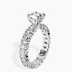 18kt White Gold Celeste Side Oval Lab Diamond Eternity Ring standing product image one