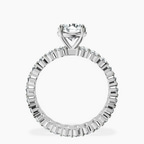 18kt White Gold Celeste Side Oval Lab Diamond Eternity Ring side right image one
