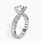 2.82 ct. round Celeste Side Oval Ring in 18kt white gold standing product image one
