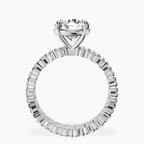 2.82 ct. round Celeste Side Oval Ring in 18kt white gold side right image one