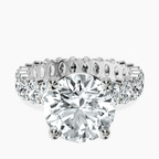 14kt White Gold Celeste Side Oval Lab Diamond Eternity Ring front image