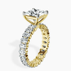 2.80 ct. princess Celeste Side Oval Ring in 18kt yellow gold standing product image one