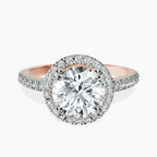 10kt Rose Gold Anastasia Halo Lab Diamond Ring front image