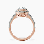 10kt Rose Gold Anastasia Halo Lab Diamond Ring side right image one