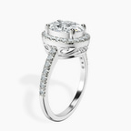 2.06 ct. oval Anastasia Halo Ring in platinum standing product image one