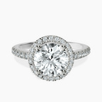 Platinum Anastasia Halo Lab Diamond Ring front image