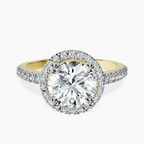 18kt Yellow Gold Anastasia Halo Lab Diamond Ring front image