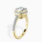 18kt Yellow Gold Anastasia Halo Lab Diamond Ring standing product image one