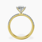 1.49 ct. cushion Sara Tapered Eternity Ring in 10kt yellow gold side right image one