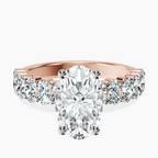 18ct Rose Gold Danica Side Oval Lab Diamond Eternity Ring front image