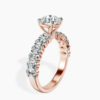 1.41 ct. round Danica Side Oval Ring in 18kt rose gold standing product image one