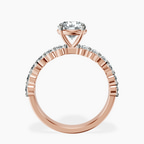 1.41 ct. round Danica Side Oval Ring in 18kt rose gold side right image one