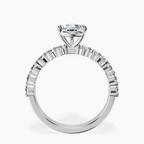 1.45 ct. pear Danica Side Oval Ring in 18kt white gold side right image one