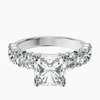 9ct White Gold Danica Side Oval Lab Diamond Eternity Ring front image