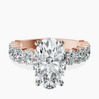 10kt Rose Gold Lillian Side Oval Lab Diamond Eternity Ring front image